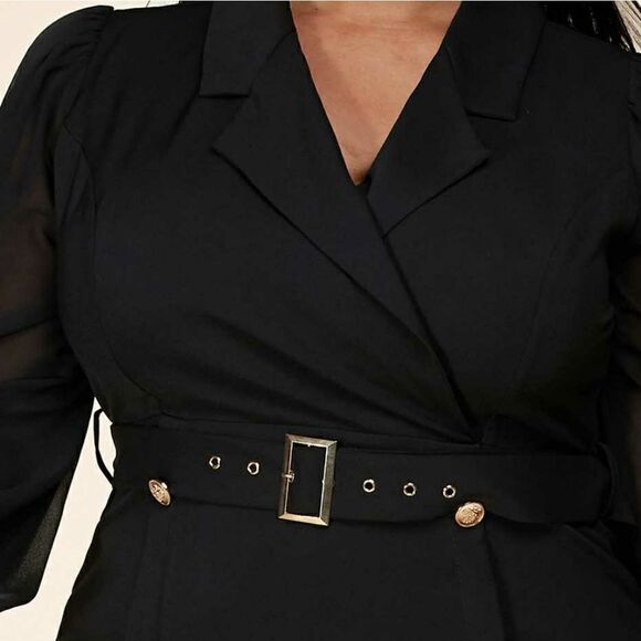 ❤️BRAND NEW! L’ATISE BY AMY PLUS SIZE BLACK BLAZER DRESSES - Picture 6 of 16